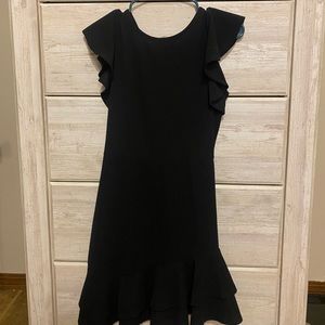 Black fitted ruffle dress